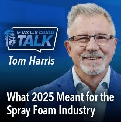 Smiling man on spray foam podcast cover